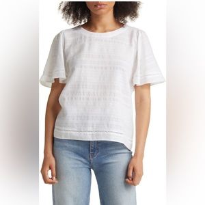 EUC Caslon Women's Flutter Sleeve Cotton Top - worn once!